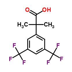 2-[3,5-bis(trifluoromethyl)phenyl]-2-methylpropanoic acid structure