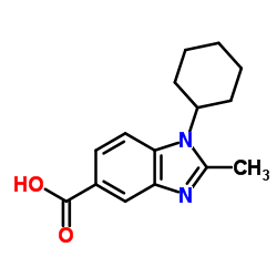 1-CYCLOHEXYL-2-METHYL-1H-BENZOIMIDAZOLE-5-CARBOXYLIC ACID结构式
