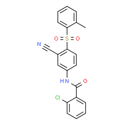 2-CHLORO-N-(3-CYANO-4-[(2-METHYLPHENYL)SULFONYL]PHENYL)BENZENECARBOXAMIDE Structure