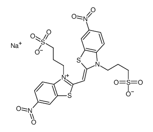 hydrogen 6-nitro-2-[[6-nitro-3-(3-sulphonatopropyl)-3H-benzothiazol-2-ylidene]methyl]-3-(3-sulphonatopropyl)benzothiazolium, sodium salt Structure