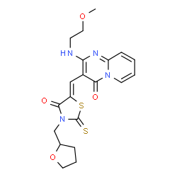 (Z)-5-((2-((2-methoxyethyl)amino)-4-oxo-4H-pyrido[1,2-a]pyrimidin-3-yl)methylene)-3-((tetrahydrofuran-2-yl)methyl)-2-thioxothiazolidin-4-one structure