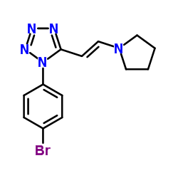 Tetrazole, 1-(4-bromophenyl)-5-[2-(1-pyrrolidinyl)ethenyl]- Structure
