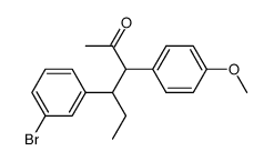4-(3-bromo-phenyl)-3-(4-methoxy-phenyl)-hexan-2-one结构式