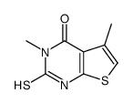 2-mercapto-3,5-dimethylthieno[2,3-d]pyrimidin-4(3H)-one结构式