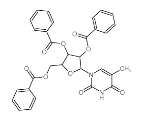 [3,4-dibenzoyloxy-5-(5-methyl-2,4-dioxo-pyrimidin-1-yl)oxolan-2-yl]methyl benzoate Structure