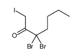 3,3-Dibromo-1-iodo-2-heptanone结构式