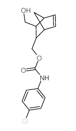 [5-(hydroxymethyl)-6-bicyclo[2.2.1]hept-2-enyl]methyl N-(4-chlorophenyl)carbamate结构式