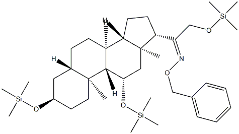 3α,11β,21-Tris(trimethylsiloxy)-5α-pregnan-20-one O-benzyl oxime structure