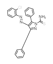 4-(2-chlorophenyl)diazenyl-3,5-diphenyl-pyrazole-1-carbothioamide结构式