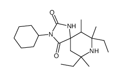 3-cyclohexyl-7,9-diethyl-6,7,9-trimethyl-1,3,8-triazaspiro[4.5]decane-2,4-dione结构式