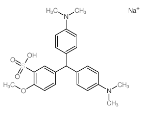Benzenesulfonic acid,5-[bis[4-(dimethylamino)phenyl]methyl]-2-methoxy-, sodium salt (1:1)结构式
