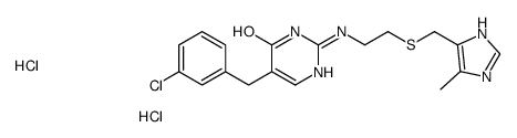 5-[(3-chlorophenyl)methyl]-2-[2-[(5-methyl-1H-imidazol-4-yl)methylsulfanyl]ethylamino]-1H-pyrimidin-6-one,dihydrochloride结构式