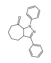 1,3-diphenyl-3a,4,5,6,7,8a-hexahydro-1H-cycloheptapyrazol-8-one结构式