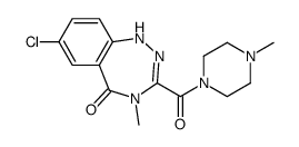 7-chloro-4-methyl-3-(4-methylpiperazine-1-carbonyl)-1H-1,2,4-benzotriazepin-5-one结构式