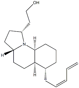 (1R,3aα,5aβ,6β,9aβ)-Dodecahydro-6-[(Z)-2,4-pentadienyl]pyrrolo[1,2-a]quinoline-1β-ethanol结构式