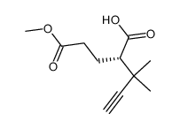 (S)-(-)-2-(1,1-dimethylprop-2-ynyl)pentanedioic acid 5-methyl ester结构式