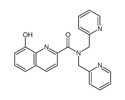 8-hydroxy-N,N-bis(pyridin-2-ylmethyl)quinoline-2-carboxamide结构式