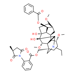 20-Ethyl-1α,6β,16β-trimethoxy-4-[[[2-(3-methyl-2,5-dioxo-1-pyrrolidinyl)benzoyl]oxy]methyl]aconitane-7,8,14α-triol 14-benzoate Structure