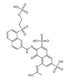 5-(Acetylamino)-4-hydroxy-3-[[8-[[2-(sulfooxy)ethyl]sulfonyl]-2-naphthalenyl]azo]-2,7-naphthalenedisulfonic acid结构式