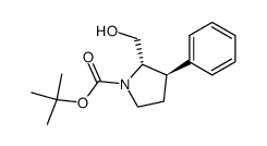 tert-butyl (2S,3R)-2-(hydroxymethyl)-3-phenylpyrrolidine-1-carboxylate结构式