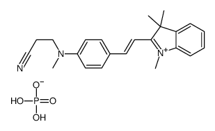 2-[2-[4-[(2-cyanoethyl)methylamino]phenyl]vinyl]-1,3,3-trimethyl-3H-indolium dihydrogen phosphate Structure