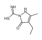 4-ethyl-5-methyl-3-oxo-1H-pyrazole-2-carbothioamide Structure