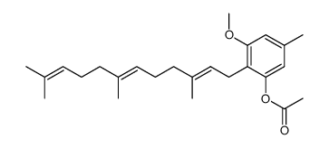 3-Methoxy-5-methyl-2-[(2E,6E)-3,7,11-trimethyl-2,6,10-dodecatrienyl]phenol acetate structure