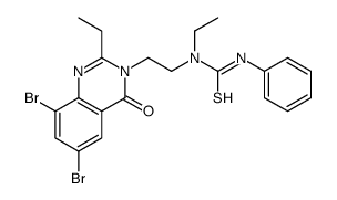 1-[2-(6,8-dibromo-2-ethyl-4-oxoquinazolin-3-yl)ethyl]-1-ethyl-3-phenylthiourea结构式