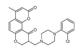 9-[[4-(2-chlorophenyl)piperazin-1-yl]methyl]-4-methyl-8,9-dihydropyrano[2,3-f]chromene-2,10-dione结构式