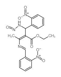 ethyl 3-[(2-nitrophenyl)methylideneamino]-2-[(2-nitrophenyl)-(2-oxohydrazinyl)methyl]but-2-enoate Structure