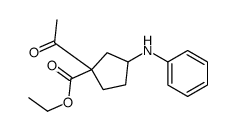 ethyl 1-acetyl-3-anilinocyclopentane-1-carboxylate结构式