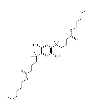 dihexyl 2,5-dihydroxy-.delta.,.delta.,.delta.',.delta.'-tetramethylbenzene-1,4-divalerate structure