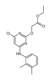 [4-Chloro-6-(2,3-xylidino)-2-pyrimidinyl]-oxyacetic acid, ethyl ester结构式