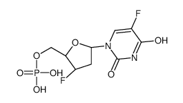 5-fluoro-(2',3')-dideoxy-3'-fluorouridine 5'-phosphate结构式