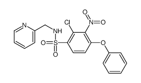 2-chloro-3-nitro-4-phenoxy-N-(pyridin-2-ylmethyl)benzenesulfonamide Structure