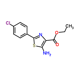 Ethyl 5-amino-2-(4-chlorophenyl)-1,3-thiazole-4-carboxylate Structure