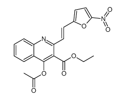 4-Acetoxy-2-[(E)-2-(5-nitro-furan-2-yl)-vinyl]-quinoline-3-carboxylic acid ethyl ester结构式