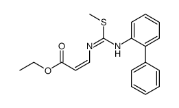 ethyl (N-2-biphenyl)-2-methylmercaptoamidino acrylate结构式