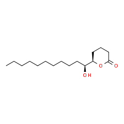 (6S)-Tetrahydro-6-[(R)-1-hydroxyundecyl]-2H-pyran-2-one结构式