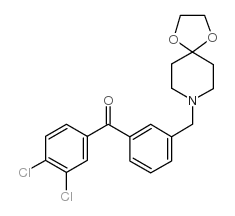 3,4-二氯-3'-[8-(1,4-二恶-8-氮杂螺-[4.5]癸基)甲基]苯甲酮结构式