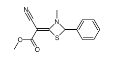 4-(cyanomethoxycarbonylmethylene)-3-methyl-2-phenyl-1,3-thiazetidine结构式