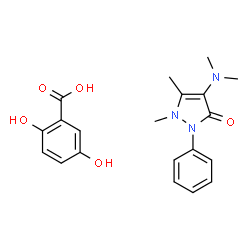 2,5-dihydroxybenzoic acid, compound with 4-(dimethylamino)-1,2-dihydro-1,5-dimethyl-2-phenyl-3H-pyrazol-3-one (1:1) structure