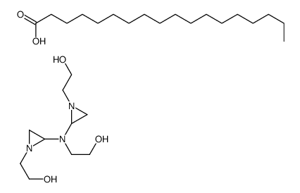 2-[2-[2-hydroxyethyl-[1-(2-hydroxyethyl)aziridin-2-yl]amino]aziridin-1-yl]ethanol,octadecanoic acid结构式