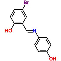 4-Bromo-2-{(E)-[(4-hydroxyphenyl)imino]methyl}phenol Structure