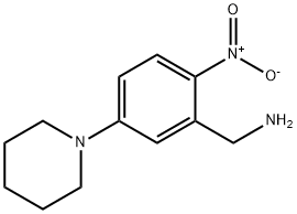 (2-nitro-5-(piperidin-1-yl)phenyl)methanamine structure