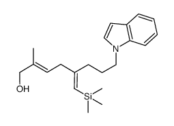 (2E,5E)-8-(1H-indol-1-yl)-2-methyl-5-((trimethylsilyl)methylene)oct-2-en-1-ol结构式