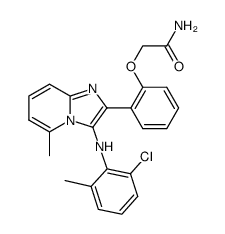 2-[2-(aminocarbonylmethoxy)phenyl]-3-(2-chloro-6-methylphenylamino)-5-methylimidazo[1,2-a]pyridine Structure