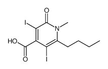 6-Butyl-3,5-diiodo-1-methyl-2-oxo-1,2-dihydro-pyridine-4-carboxylic acid结构式