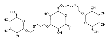 methyl 3,6-di-O-(6-[α-D-mannopyranosyloxy]-4-thiahexyl)-α-D-mannopyranoside Structure