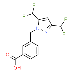 3-{[3,5-Bis(difluoromethyl)-1H-pyrazol-1-yl]methyl}benzoic acid结构式